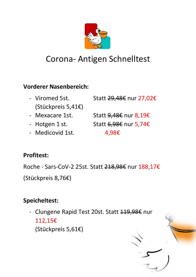 Corona Antigen-Schnelltest-Liste
